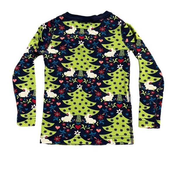 Hanna Andersson Sz 90 (3) Woodland Bunny Christmas Tree Pajamas - Picture 4 of 9